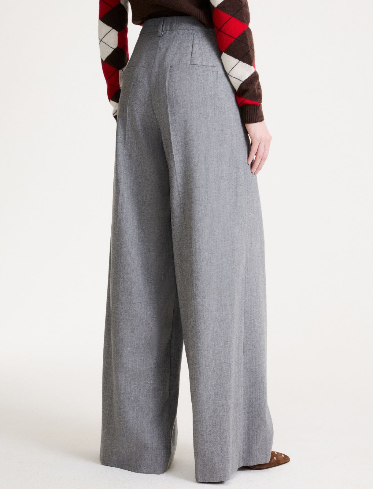Comfortable wool trousers - MELANGE GREY - Marella - 3