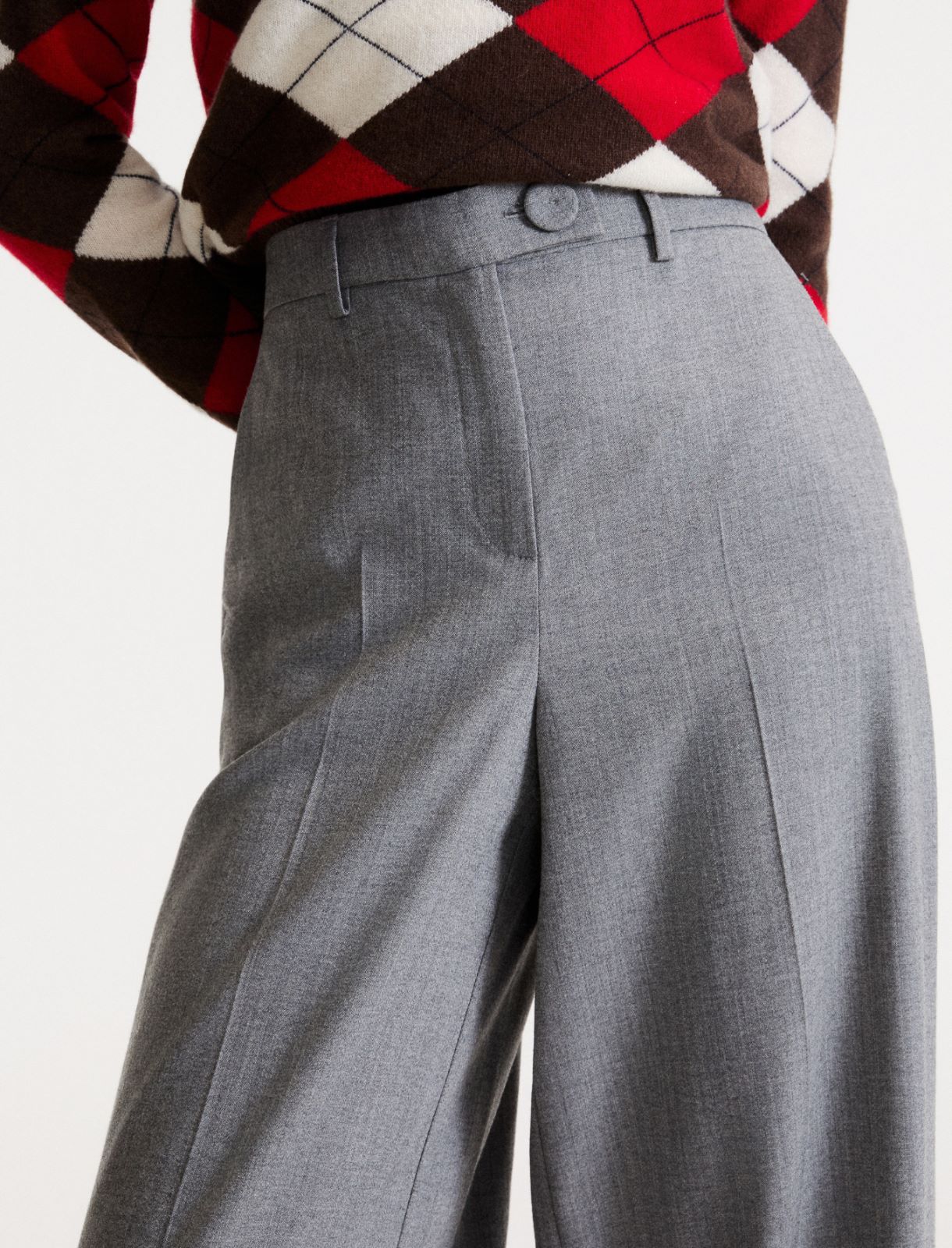 Comfortable wool trousers - MELANGE GREY - Marella - 5