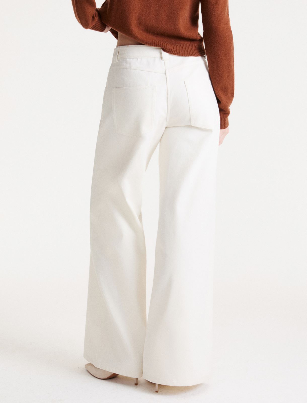 Five-pocket wide-leg trousers - CREAM - Marella - 3