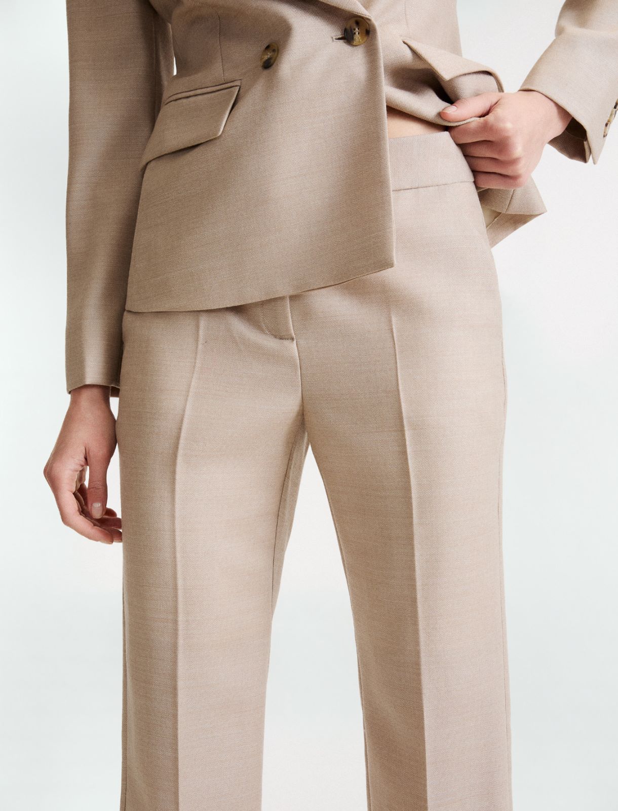 Straight-fit lightweight wool trousers - OREGANO - Marella - 5