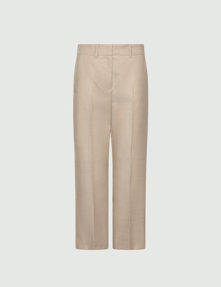 Straight-fit lightweight wool trousers - Marella
