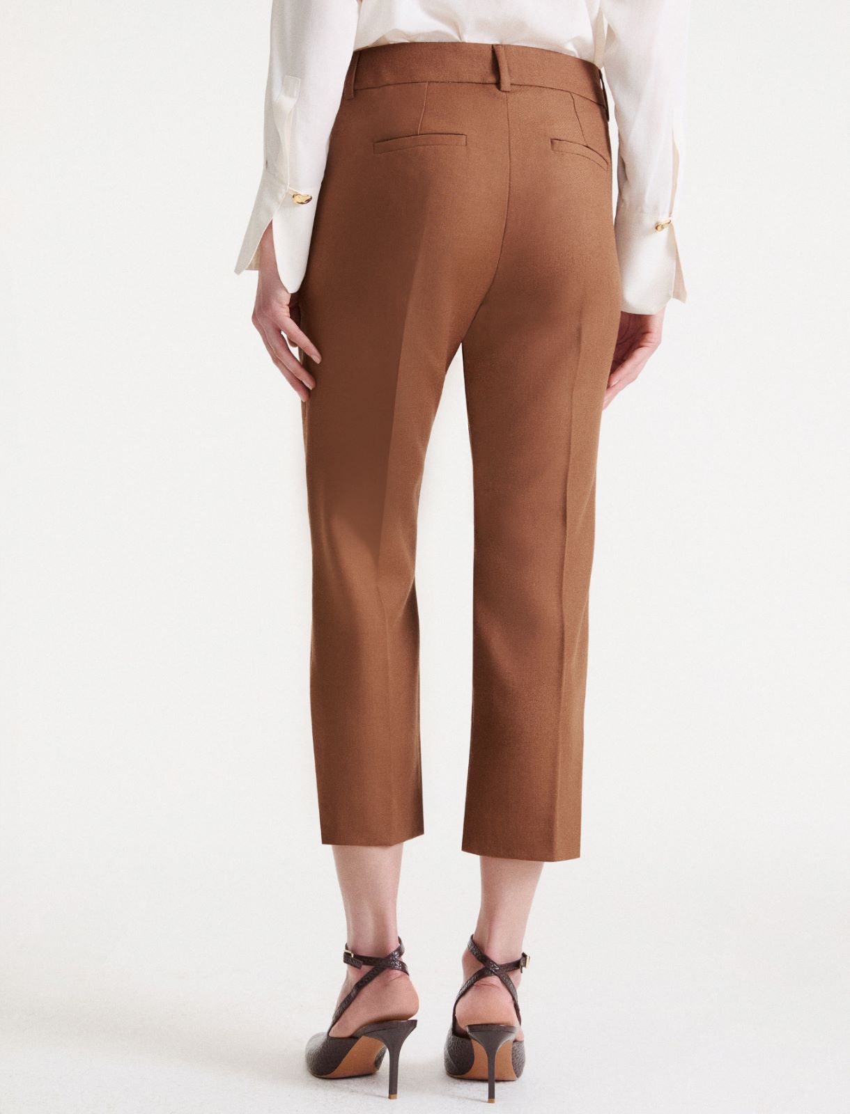 Straight-fit lightweight wool trousers - CARAMEL - Marella - 3