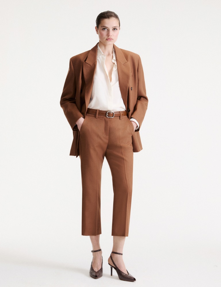 Straight-fit lightweight wool trousers - Marella