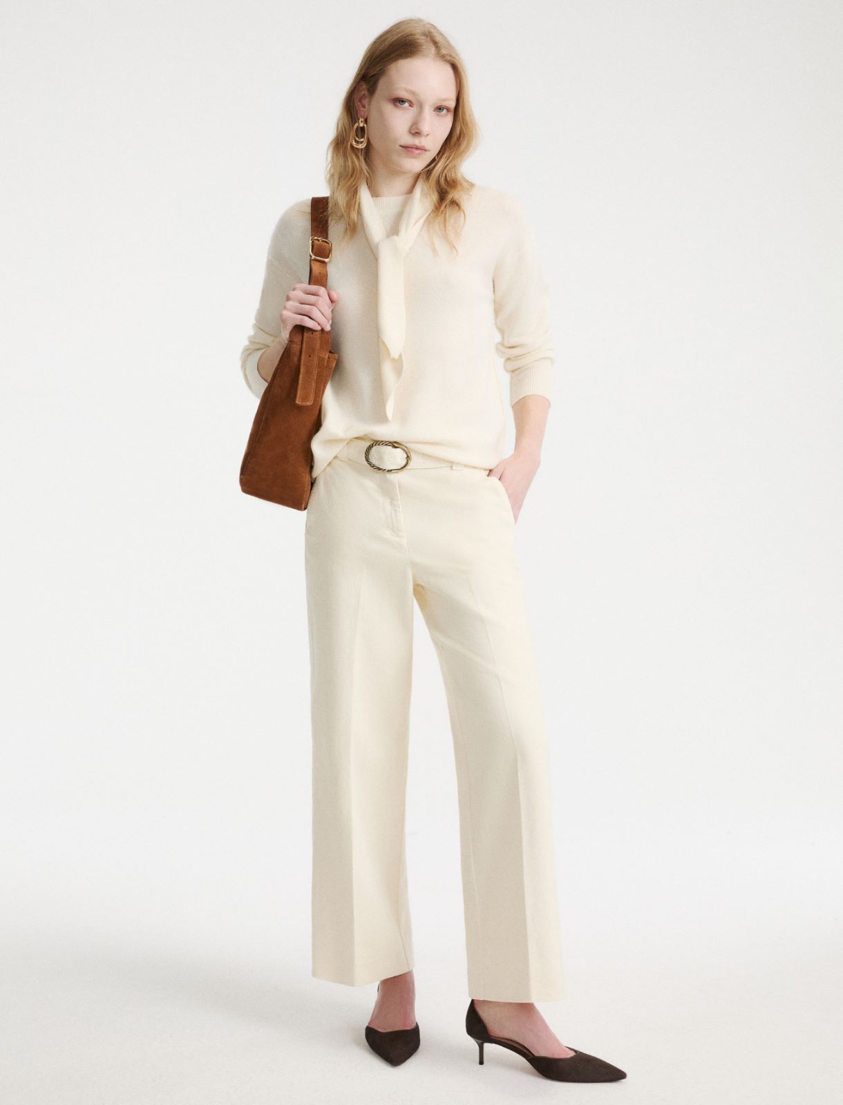 Cropped-Hose mit weitem Bein - SAHNE - Marella - 2