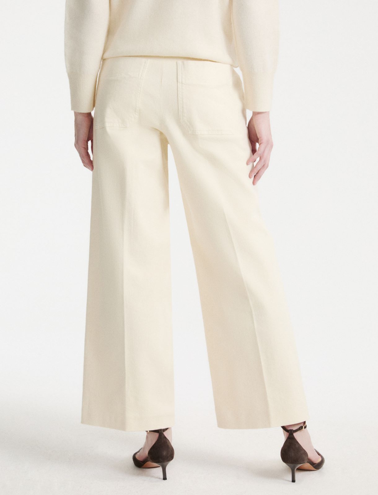Cropped-Hose mit weitem Bein - SAHNE - Marella - 3