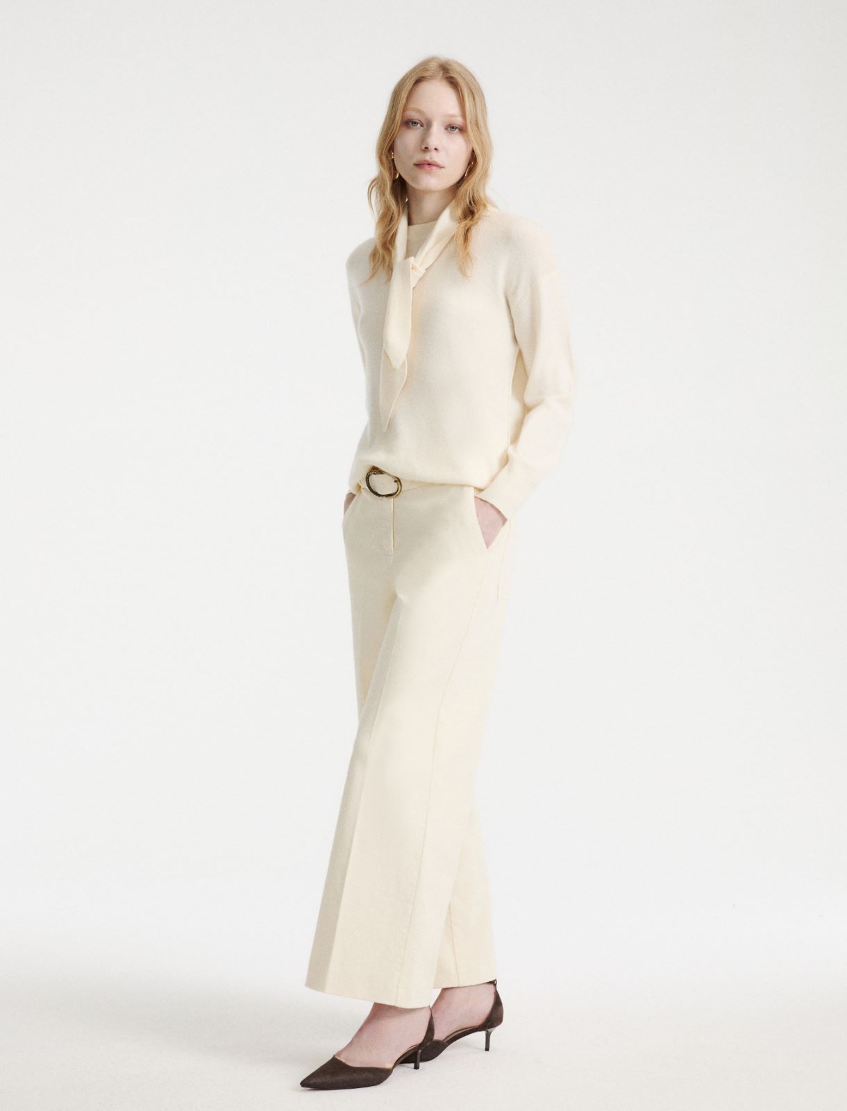 Cropped-Hose mit weitem Bein - SAHNE - Marella - 4