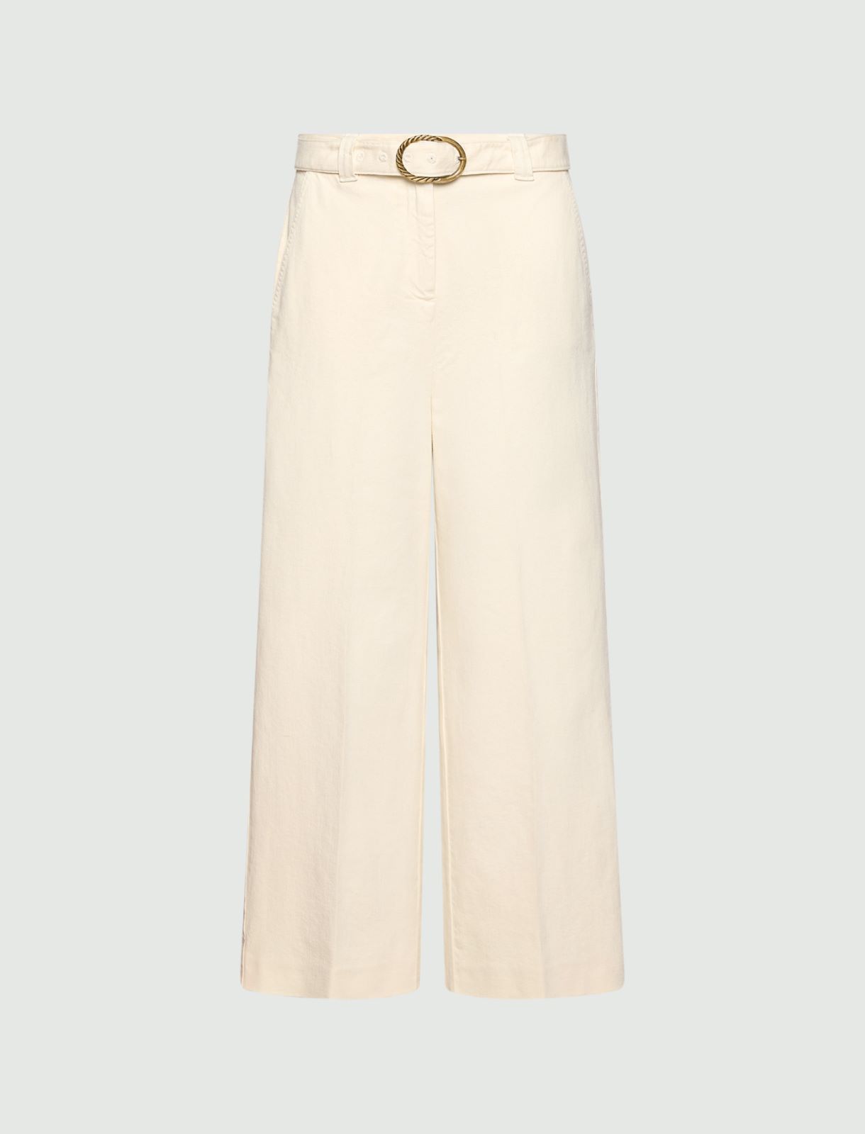 Cropped-Hose mit weitem Bein - SAHNE - Marella