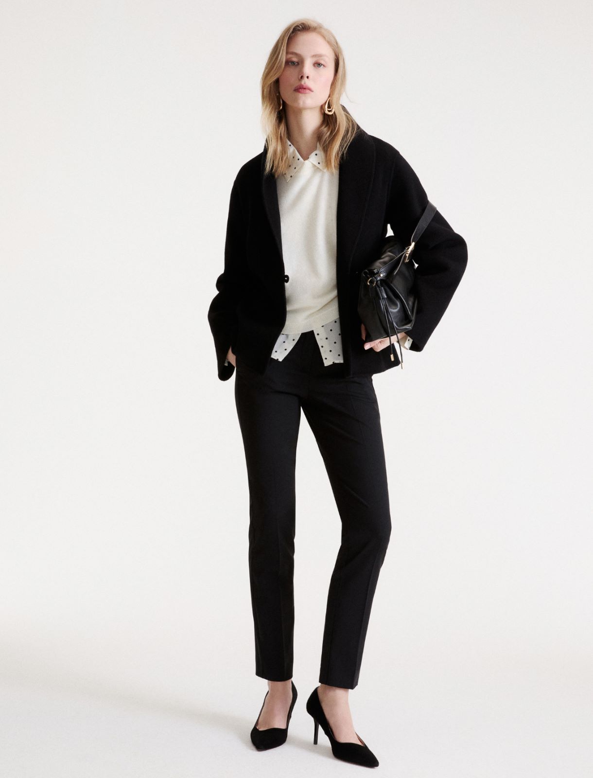 Pantalone a sigaretta stretch - NERO - Marella - 2