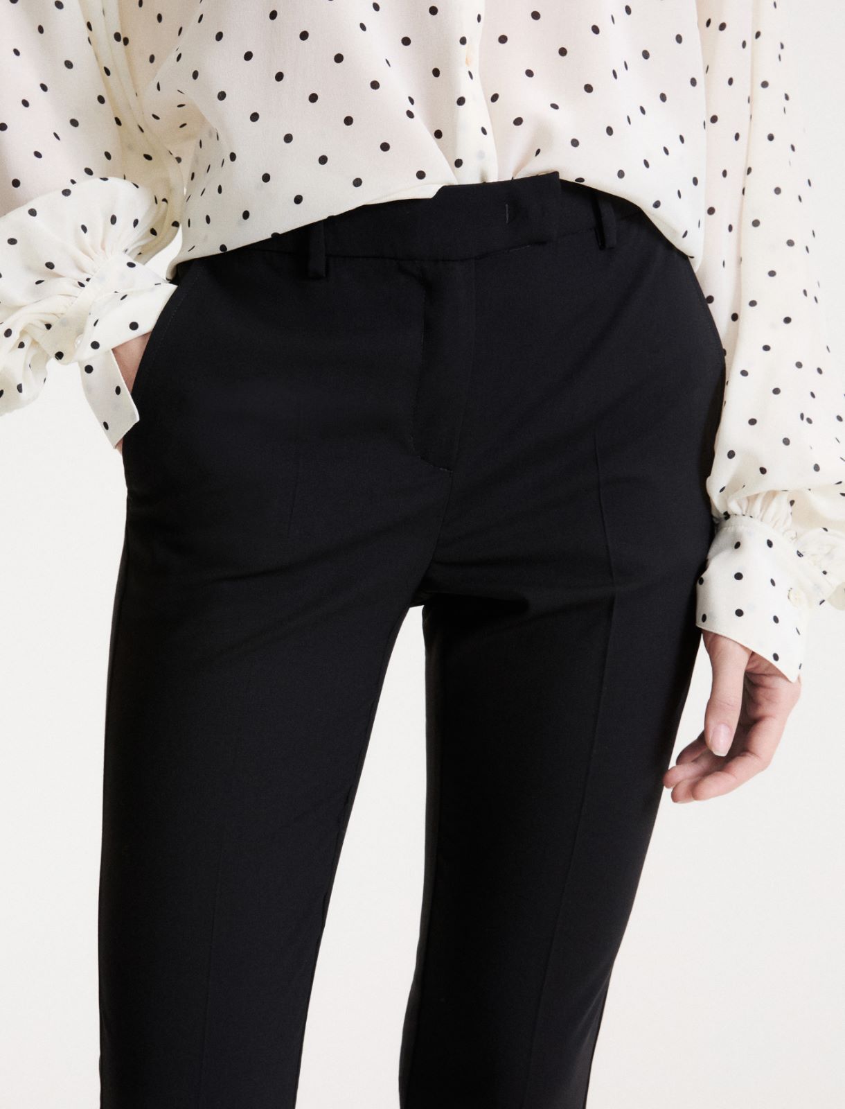 Pantalone a sigaretta stretch - NERO - Marella - 5