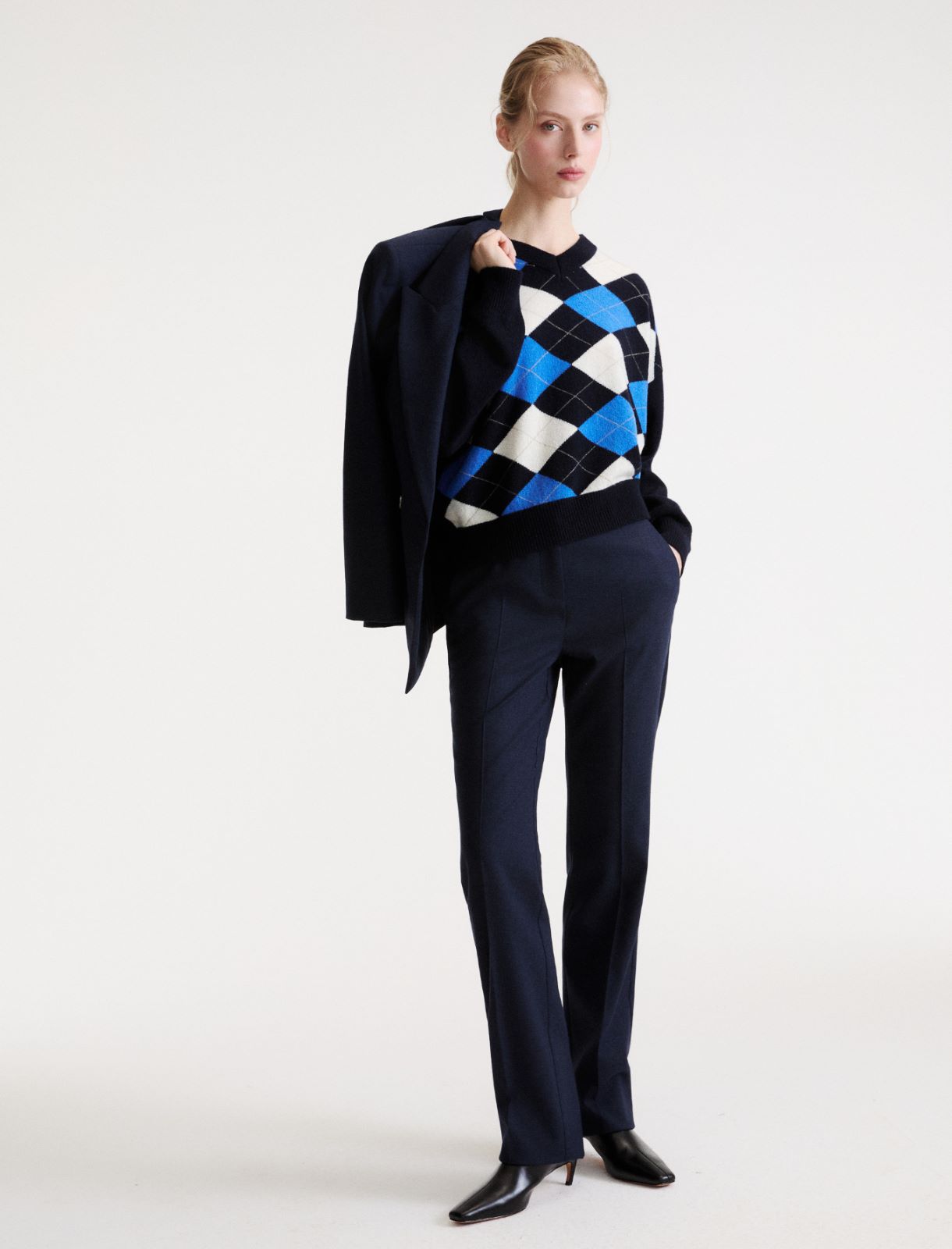 Flared wool trousers - NAVY - Marella - 4