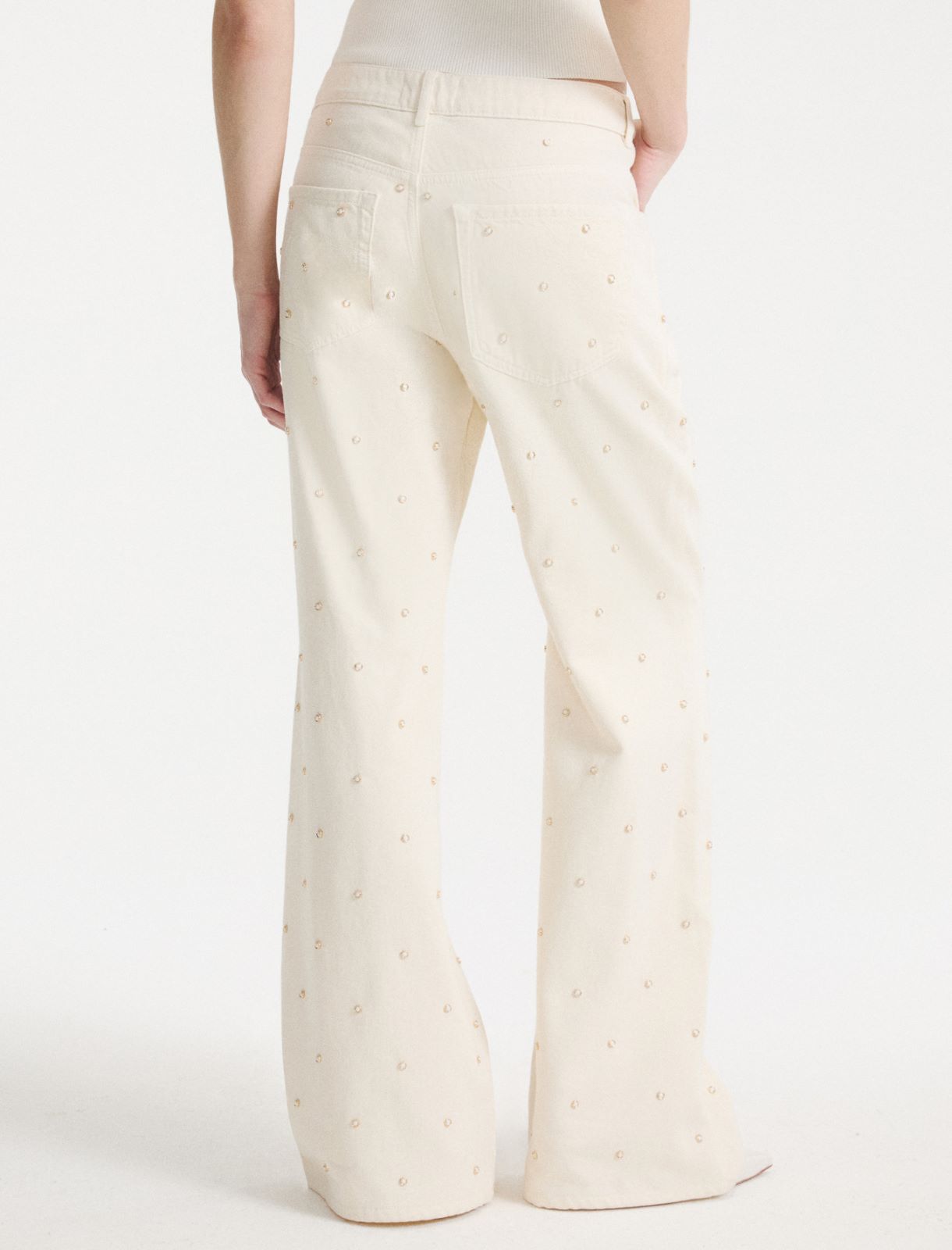 Wide-leg jeans with appliqués - CREAM - Marella - 3