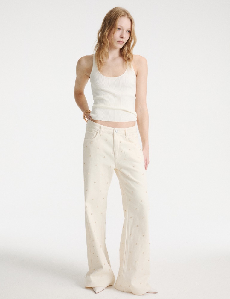 Wide-leg jeans with appliqués - Marella
