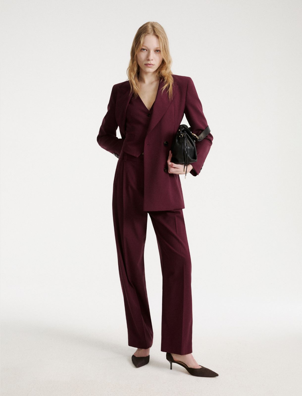Stretch-wool carrot trousers - BORDEAUX - Marella - 2