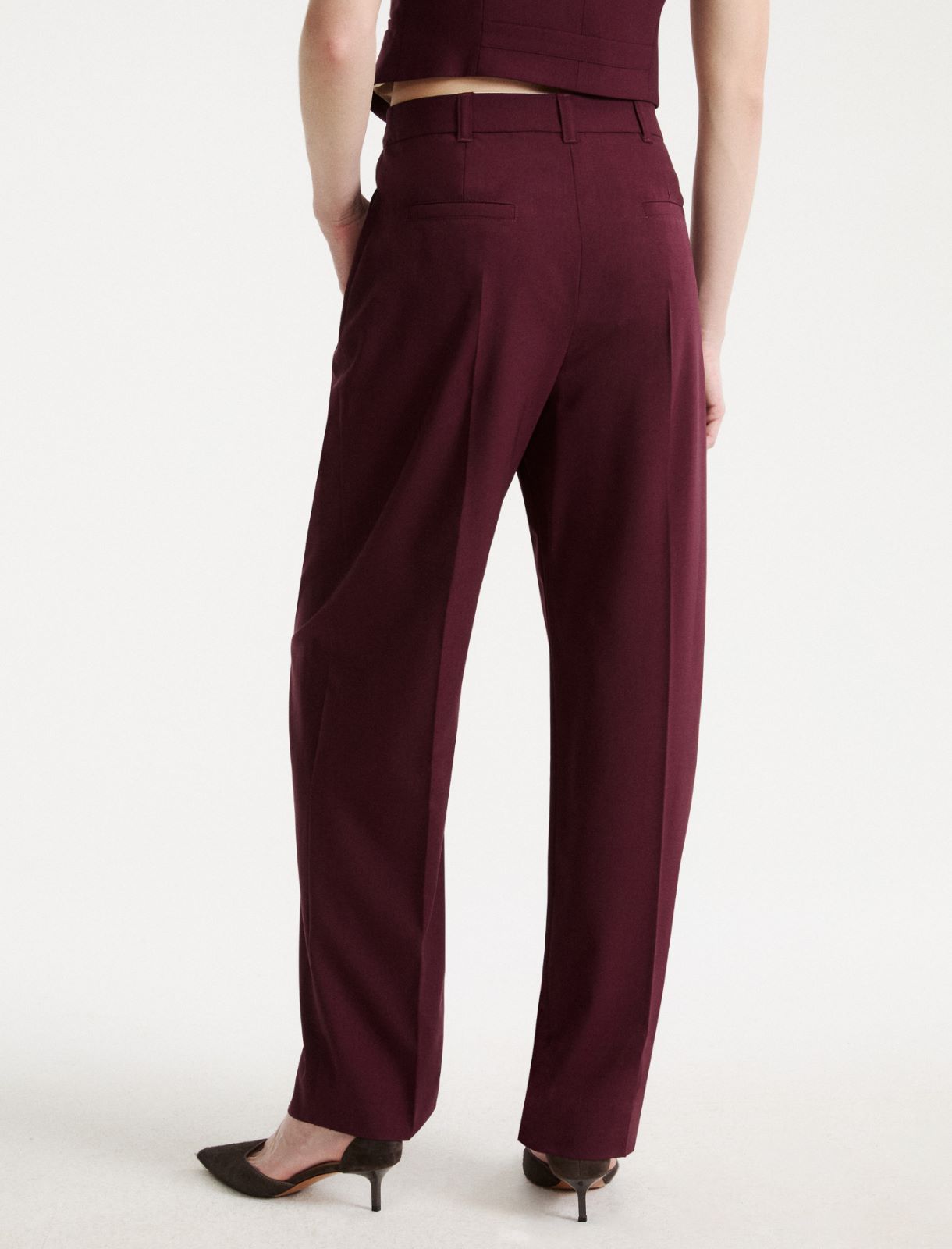 Stretch-wool carrot trousers - BORDEAUX - Marella - 3