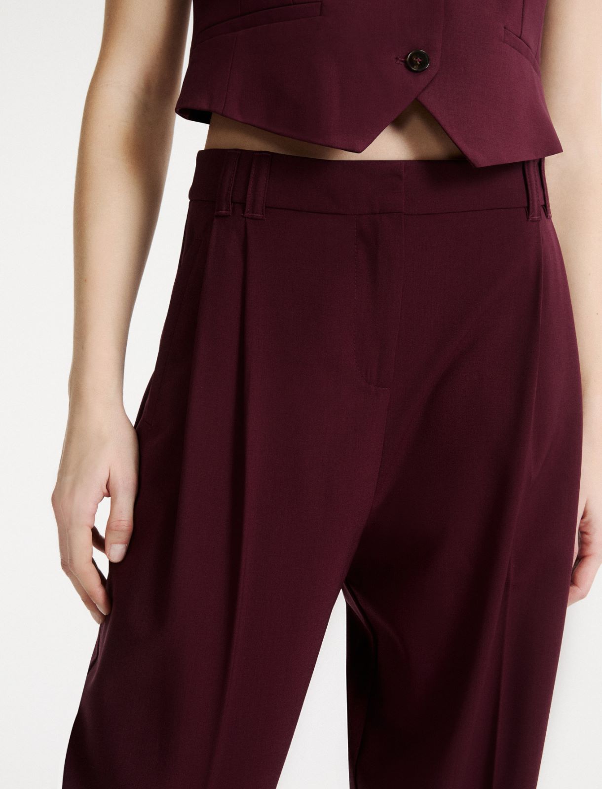 Stretch-wool carrot trousers - BORDEAUX - Marella - 5