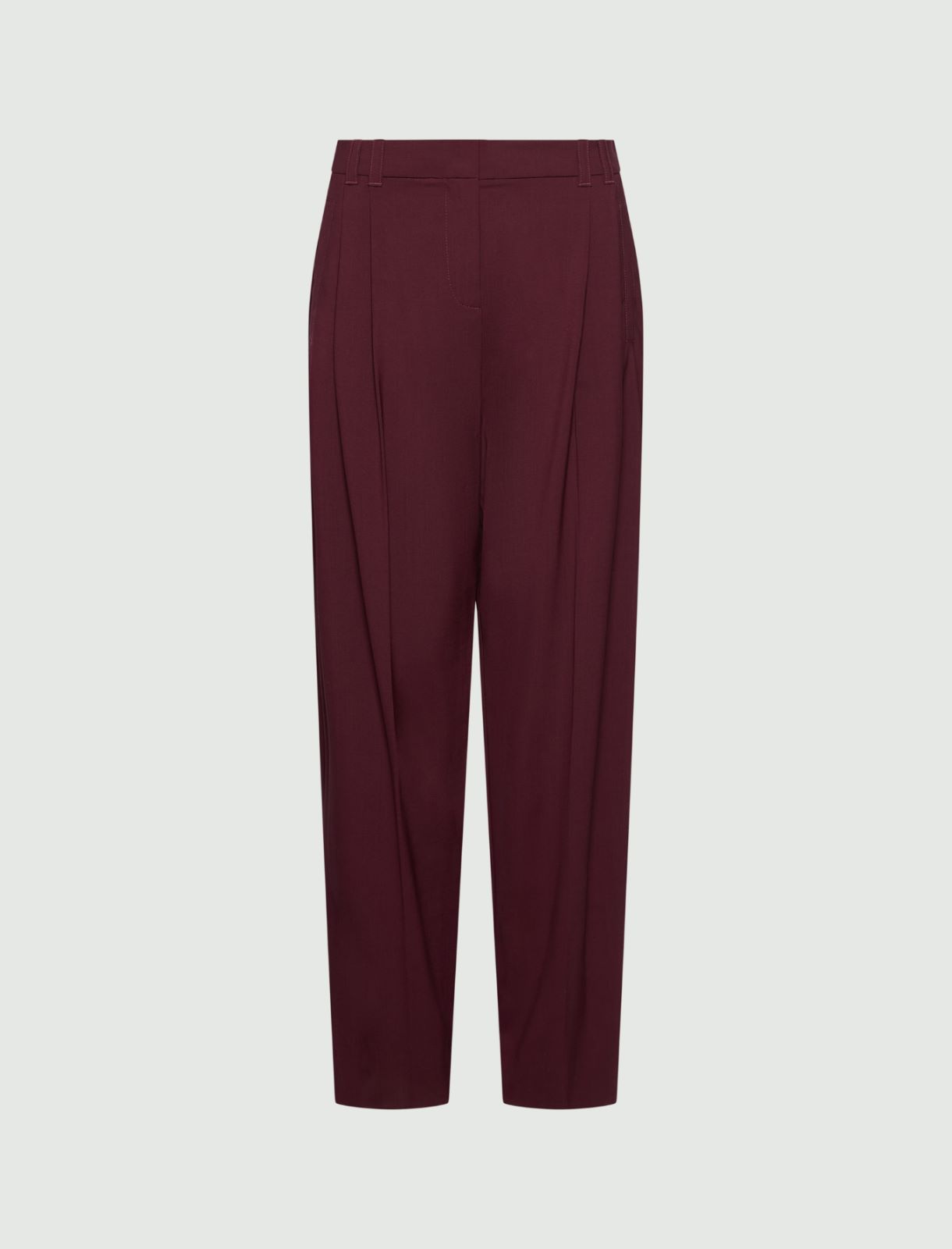Stretch-wool carrot trousers - BORDEAUX - Marella