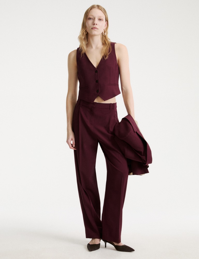 Pantalon carrot en laine stretch - Marella