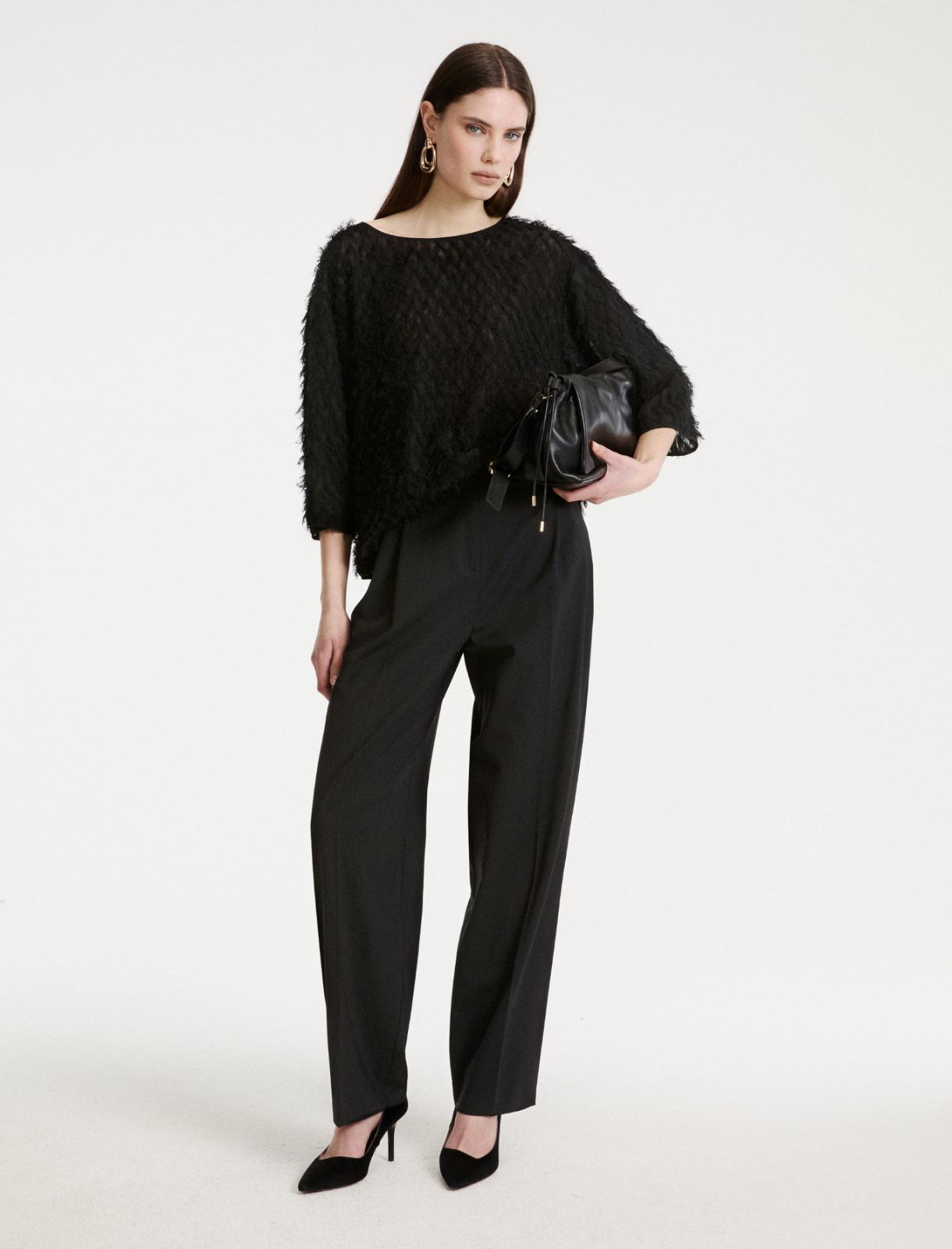 Stretch-wool carrot trousers - BLACK - Marella - 2