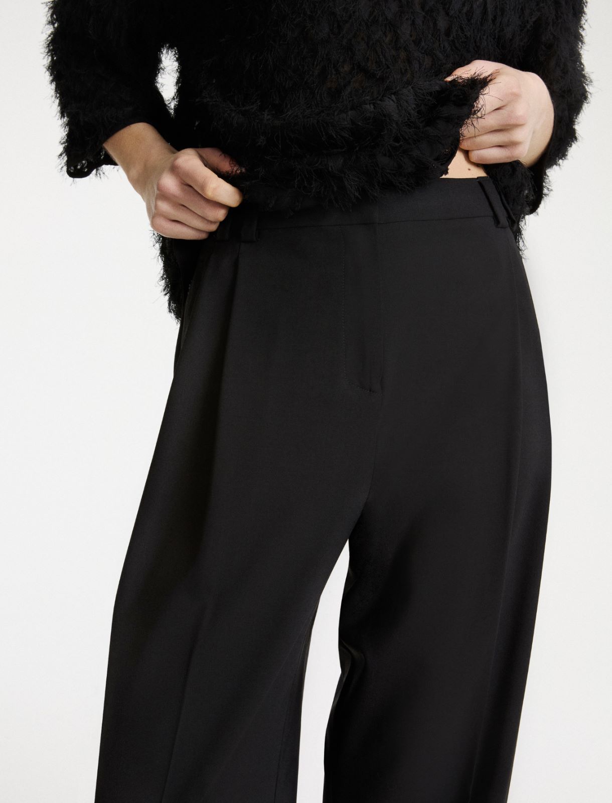 Stretch-wool carrot trousers - BLACK - Marella - 5