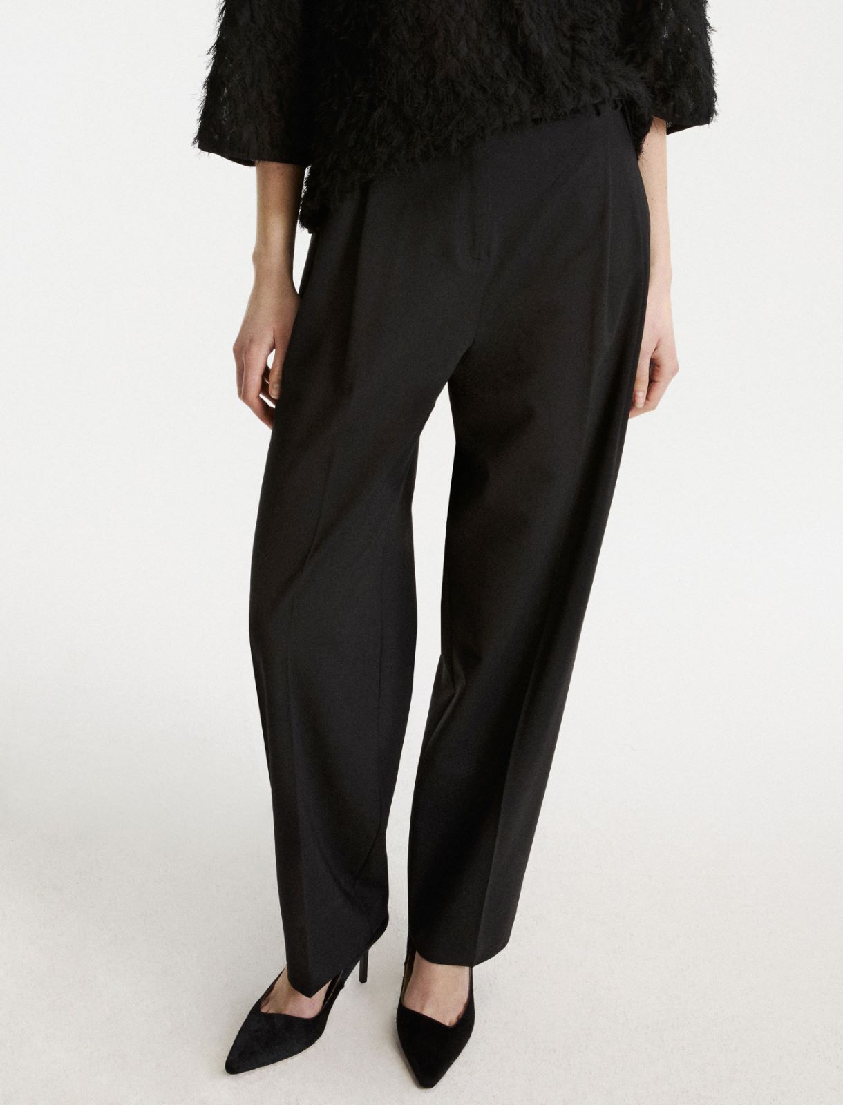 Stretch-wool carrot trousers - BLACK - Marella - 6