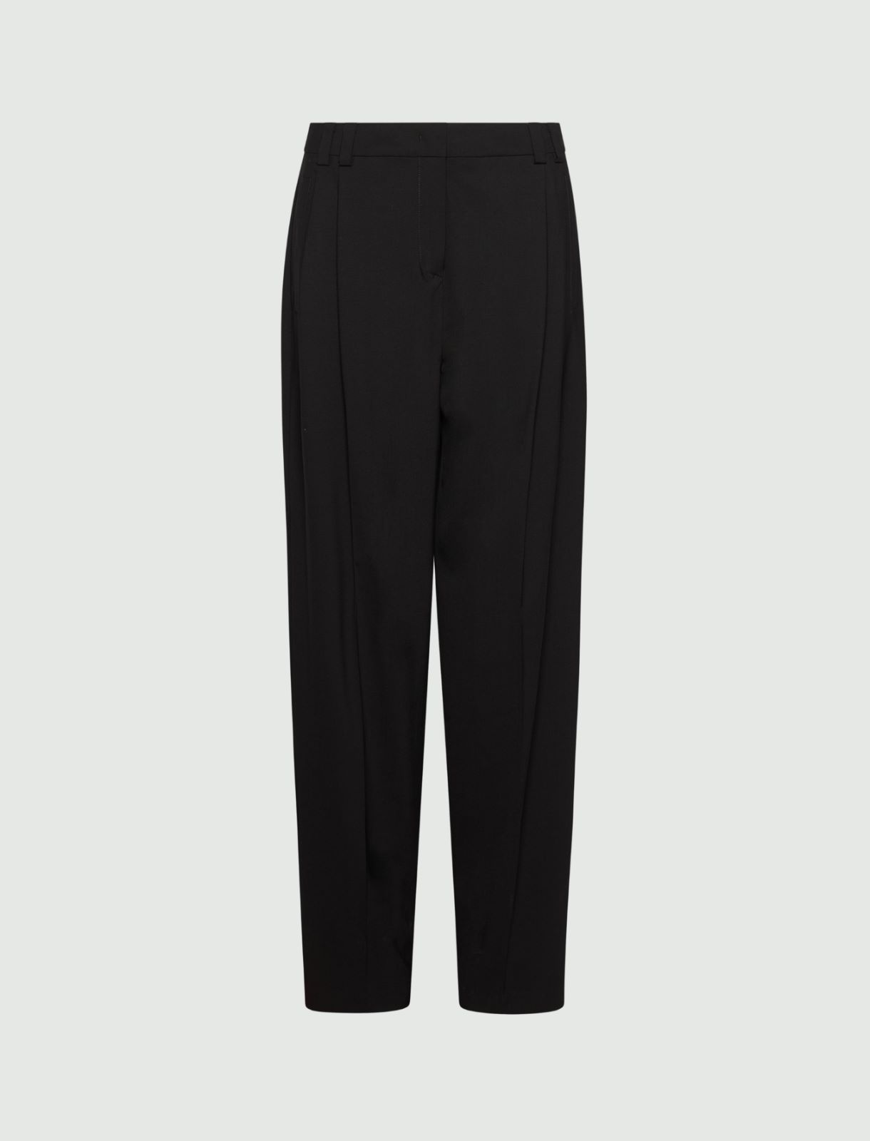 Stretch-wool carrot trousers - BLACK - Marella
