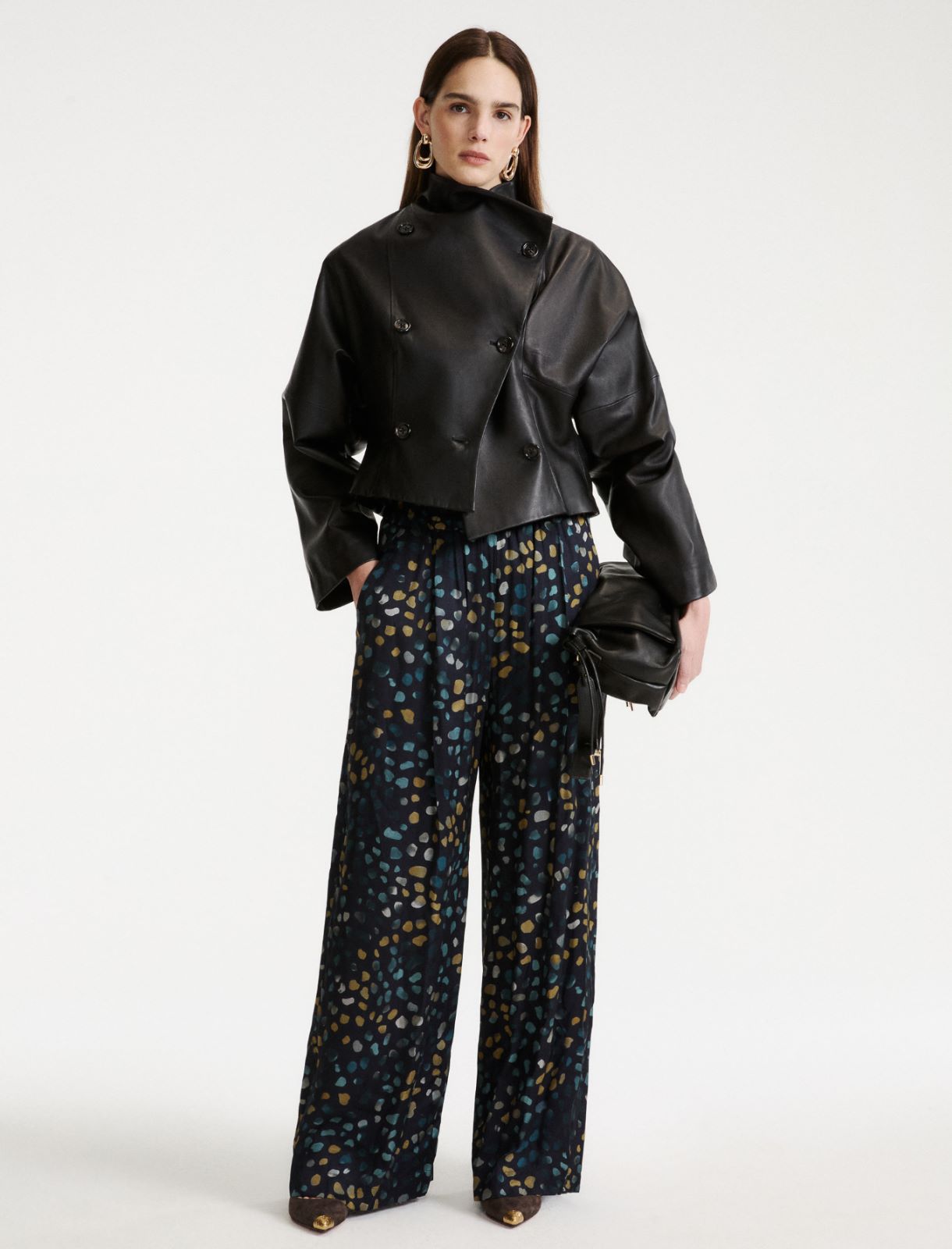 Hose aus bedrucktem Twill - NAVYBLAU - Marella - 2