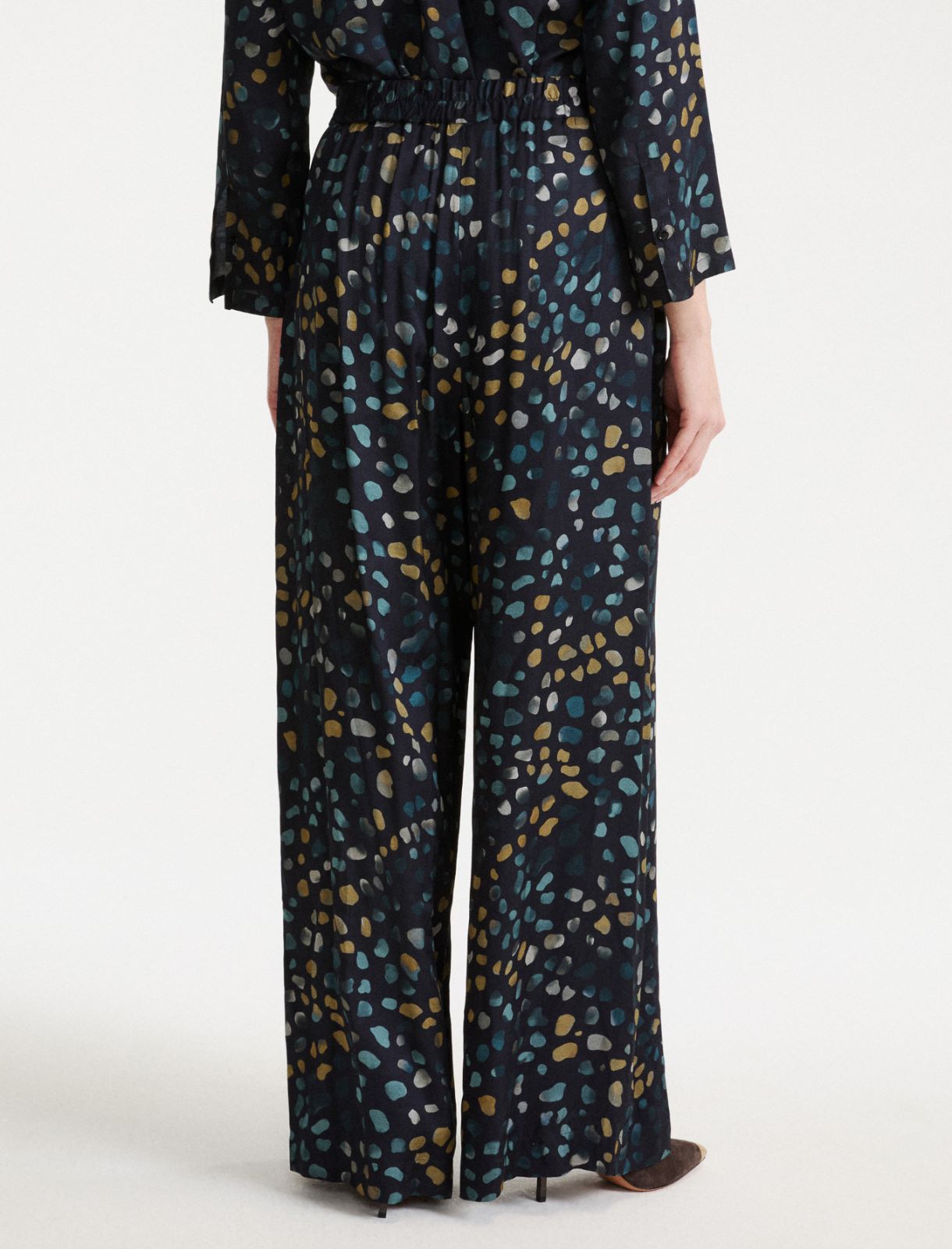 Hose aus bedrucktem Twill - NAVYBLAU - Marella - 3