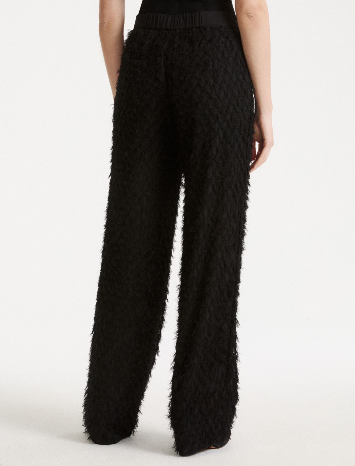 Hose mit weitem Bein aus Fil Coupé - SCHWARZ - Marella - 3