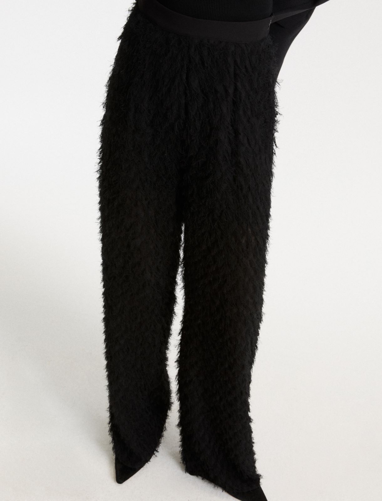 Hose mit weitem Bein aus Fil Coupé - SCHWARZ - Marella - 5