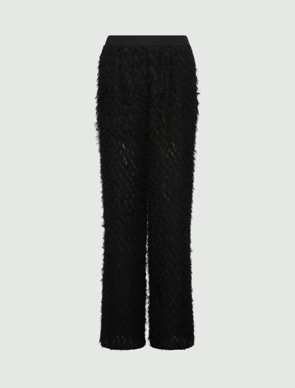 Hose mit weitem Bein aus Fil Coupé - SCHWARZ - Marella