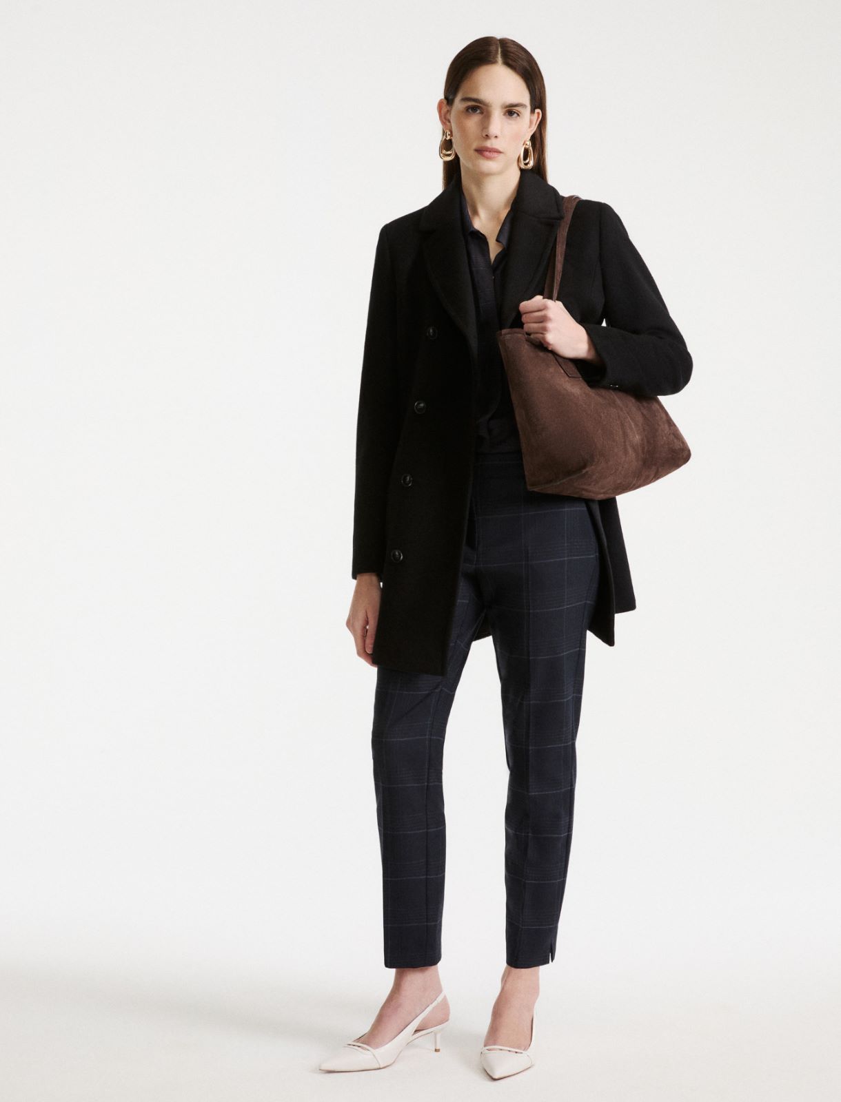 Stretch Trousers with Ankle Slits - NAVY - Marella - 2