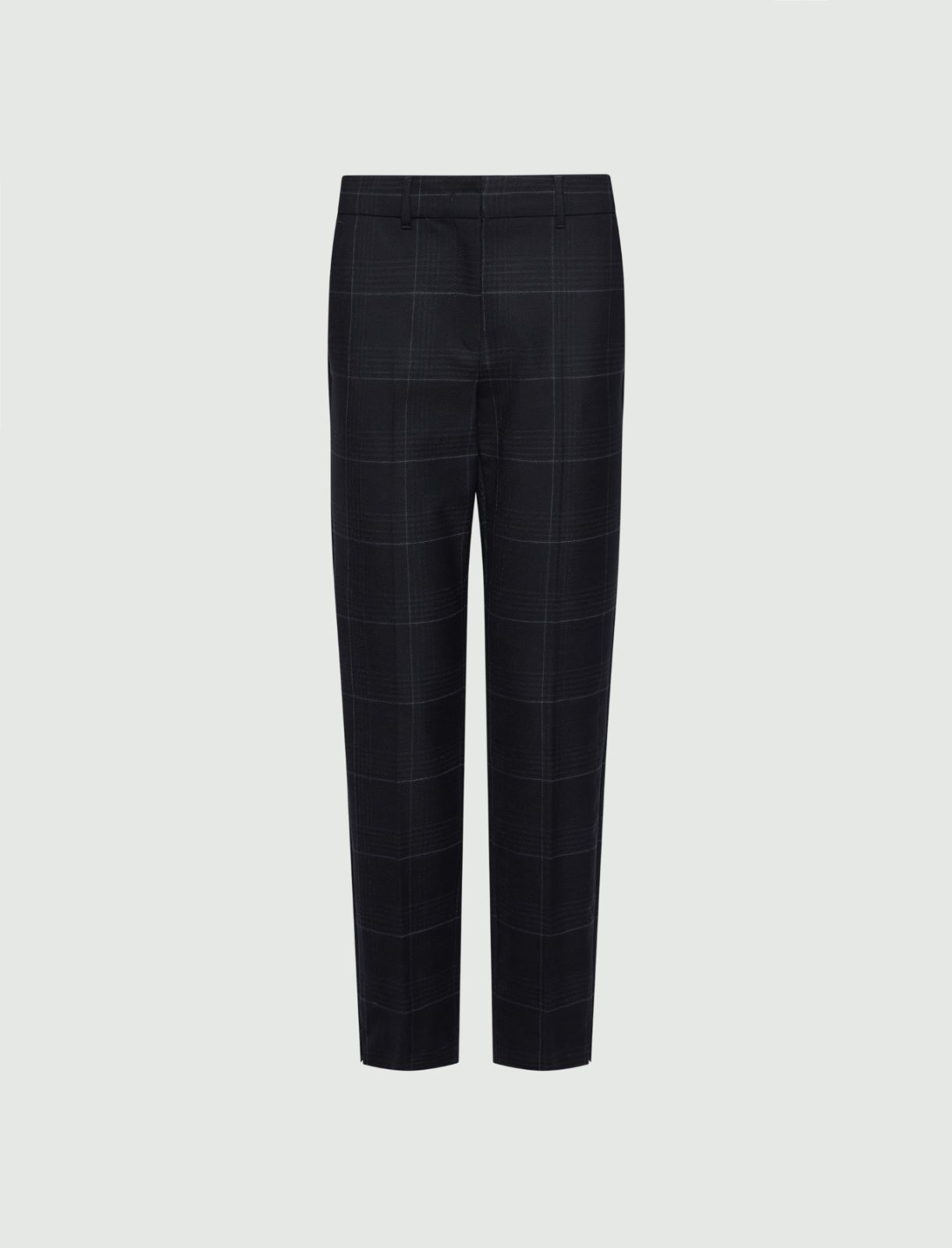 Stretch Trousers with Ankle Slits - NAVY - Marella