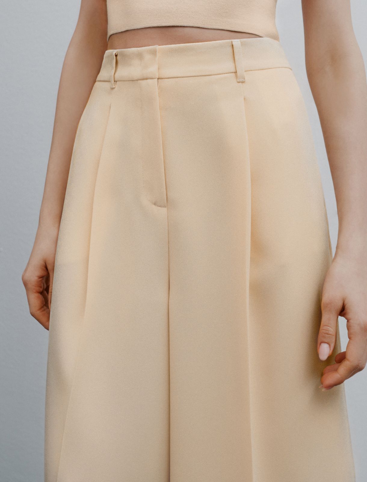 Bermuda en envers satin - CREME - Marella - 5