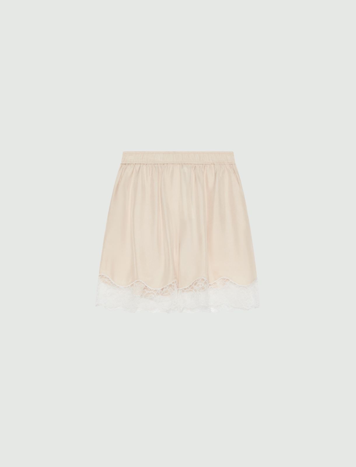 Lace-trimmed Bermuda shorts - CREAM - Marella