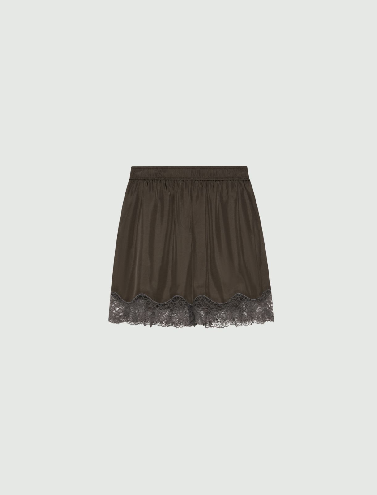 Lace-trimmed Bermuda shorts - DARK GREY - Marella