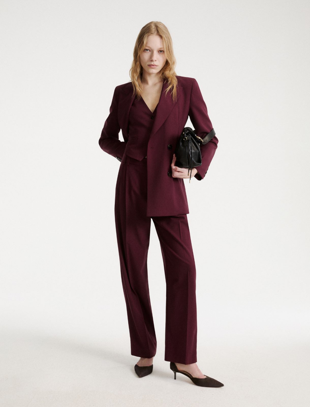 Stretch wool waistcoat - BORDEAUX - Marella - 2