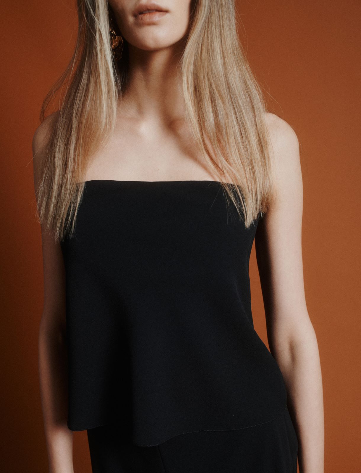 Top bustier de satén envers - NEGRO - Marella - 5