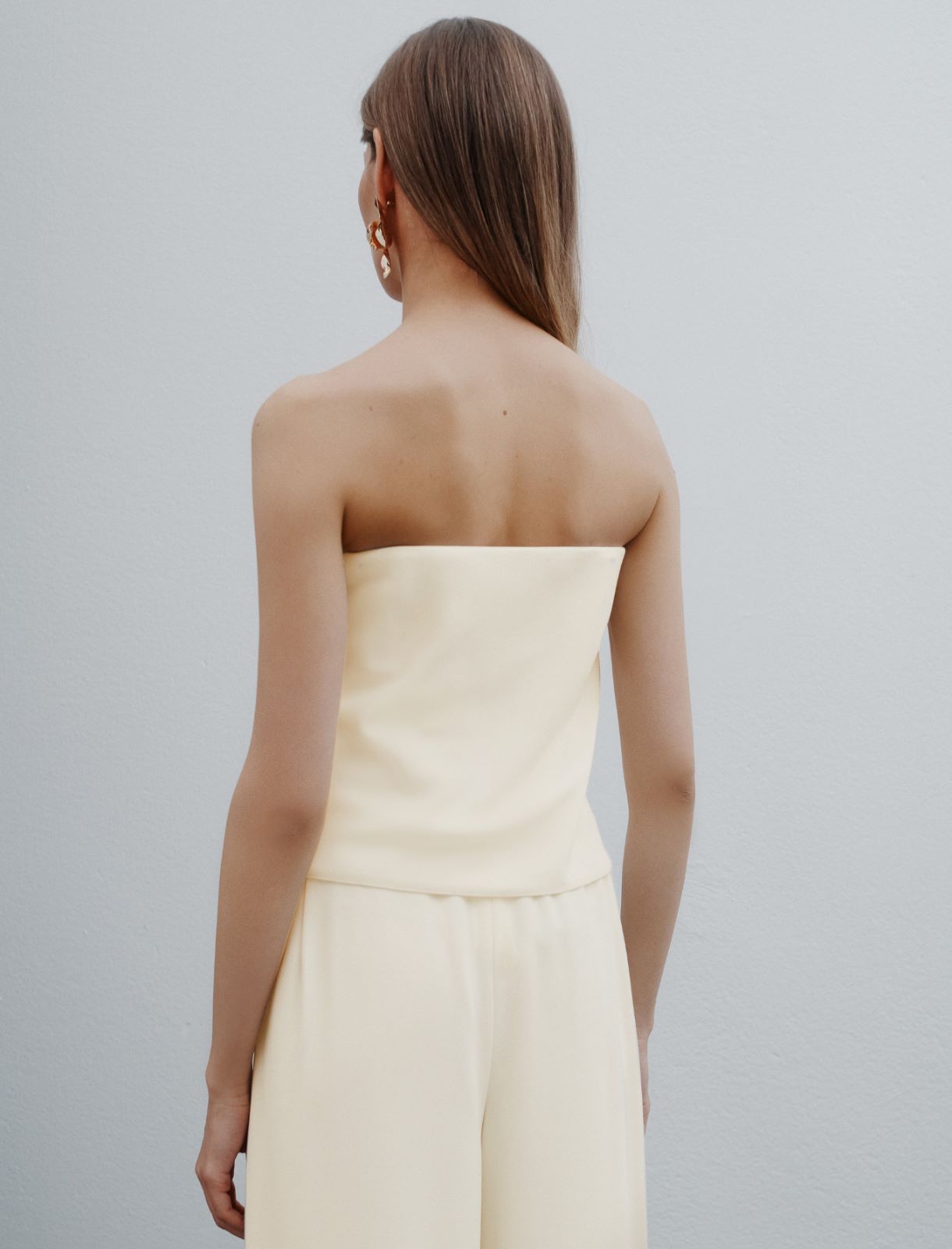 Envers satin bustier top - WOOL WHITE - Marella - 3