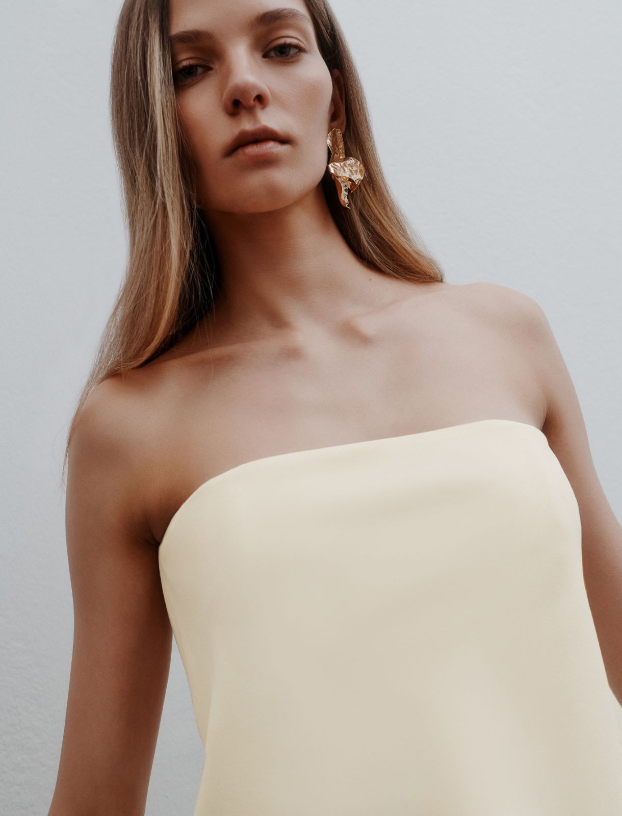 Envers satin bustier top - WOOL WHITE - Marella - 5