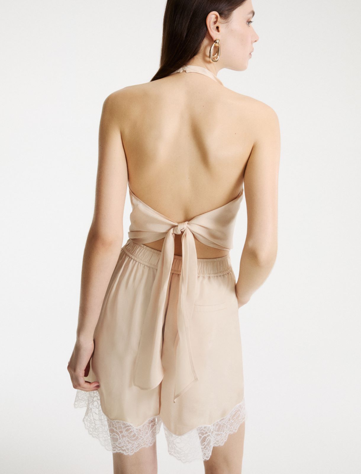 Sleeveless twill top - CREAM - Marella - 3