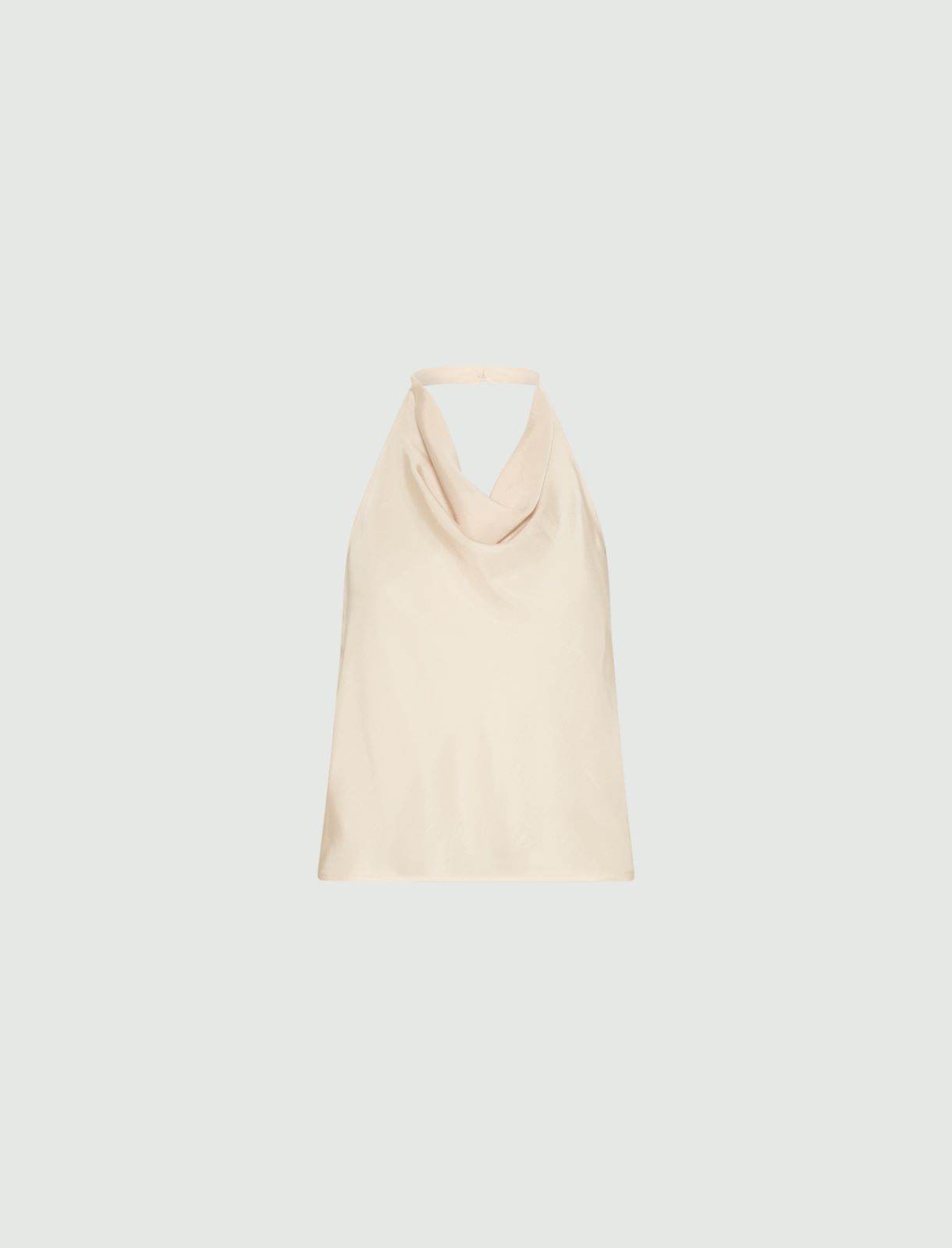 Sleeveless twill top - CREAM - Marella