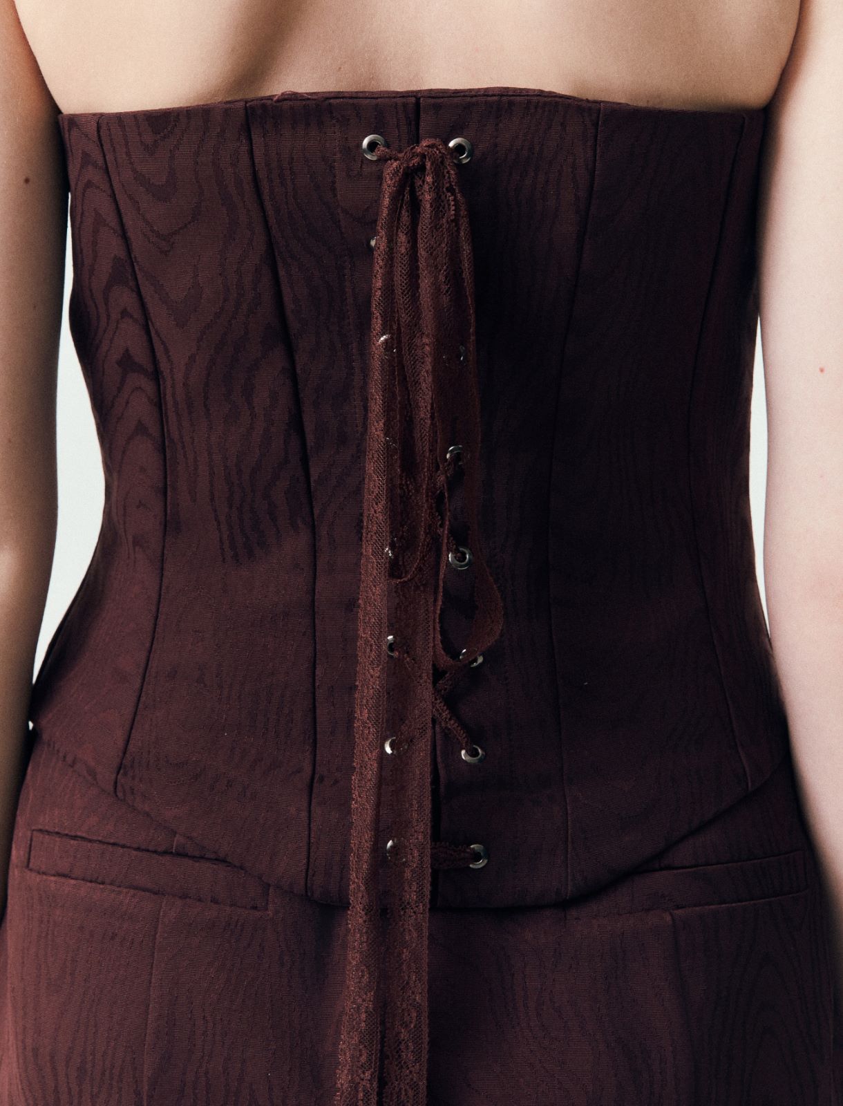 Lace-up bustier - CHOCOLATE - Marella - 5