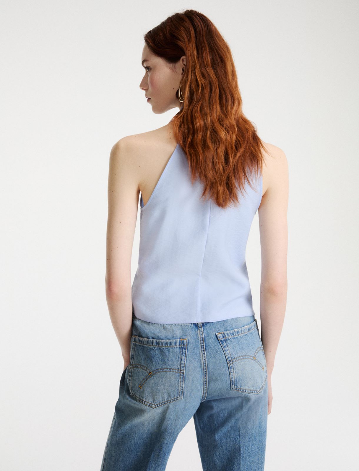 Draped crossover top - LIGHT BLUE - Marella - 3