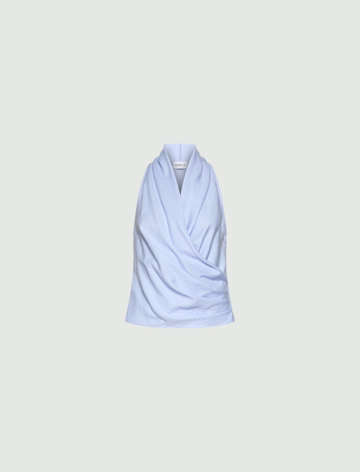 Top incrociato e drappeggiato - AZZURRO - Marella