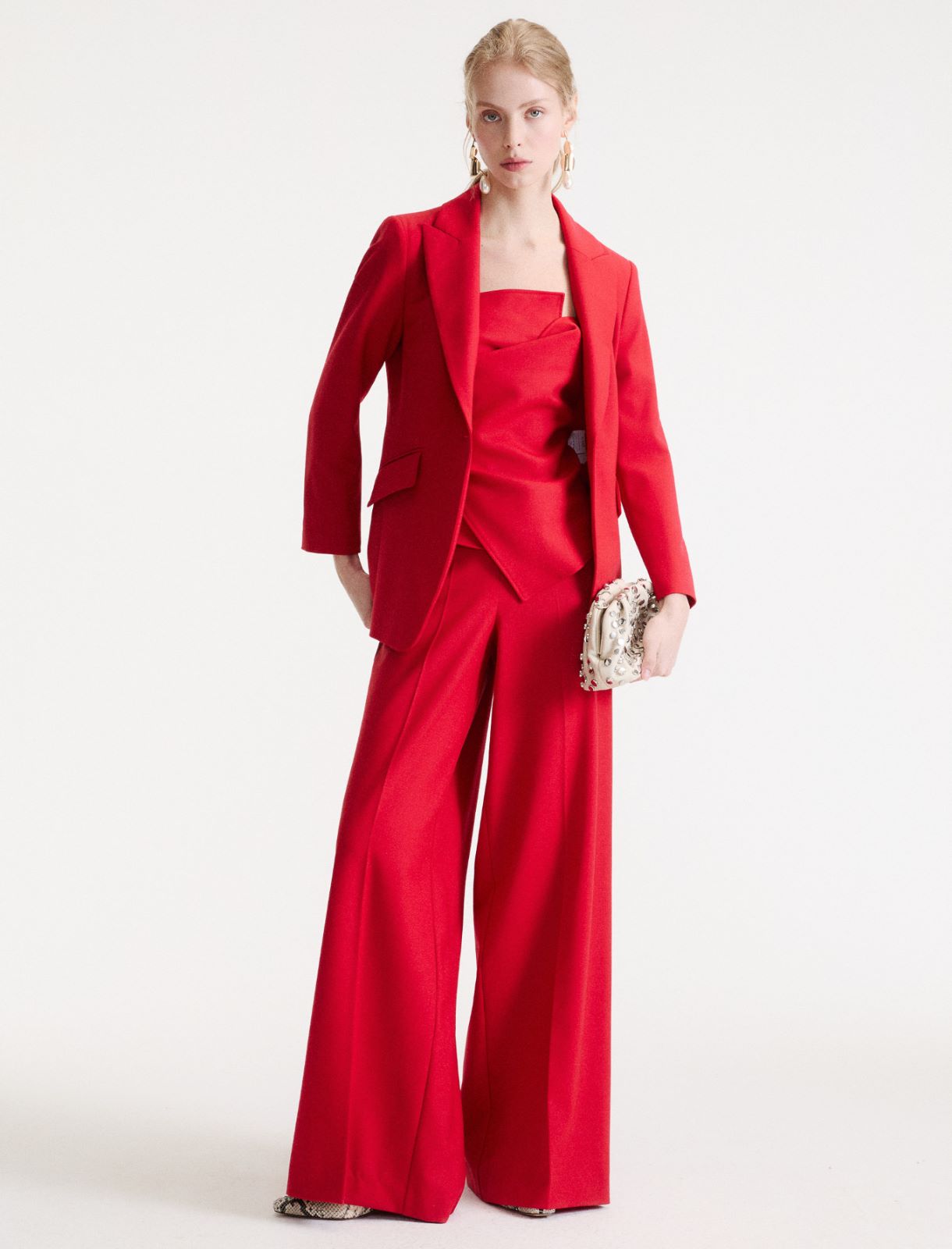 Top bustier in twill stretch - ROSSO - Marella - 2