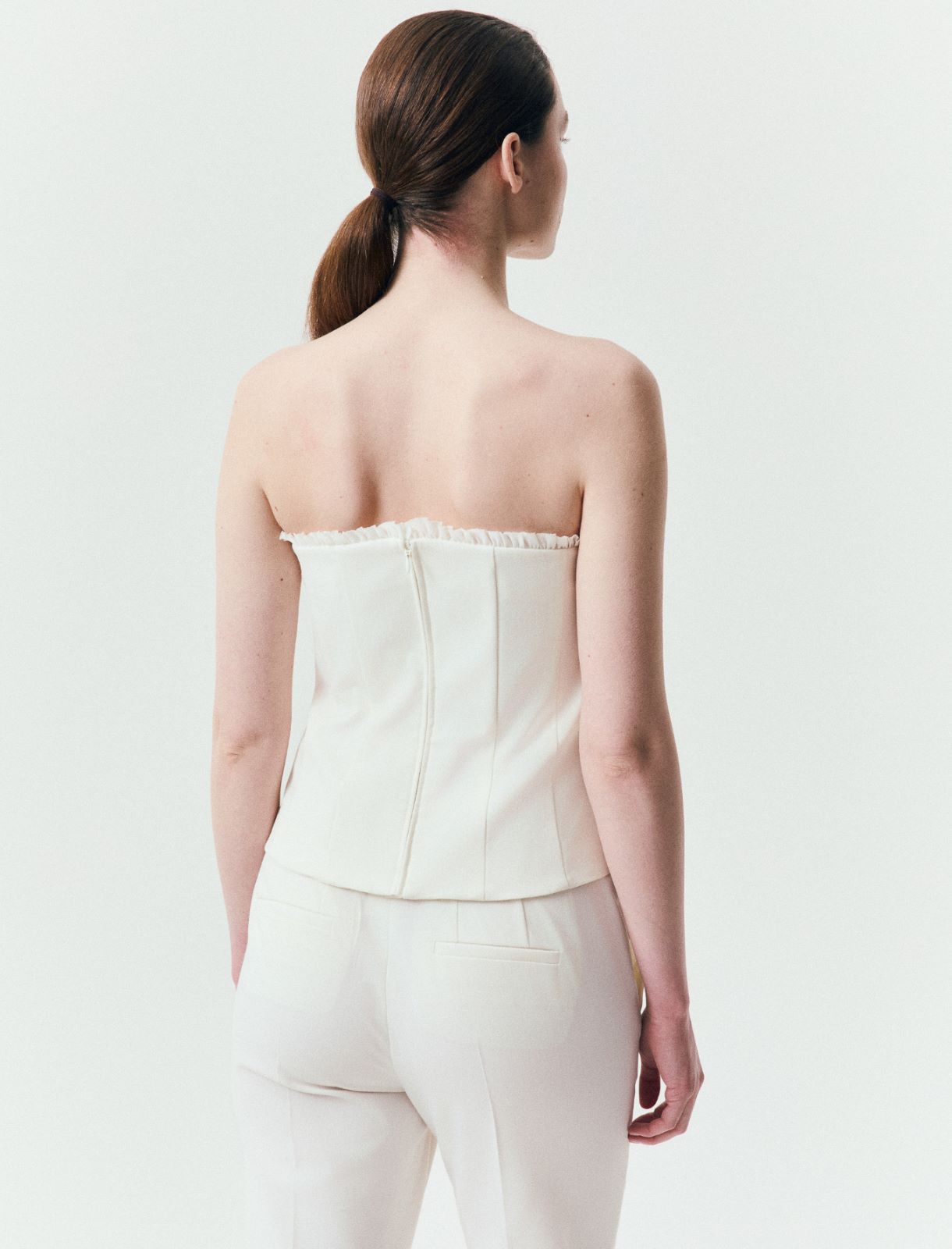 Mini-ruffle bustier - IVORY - Marella - 3