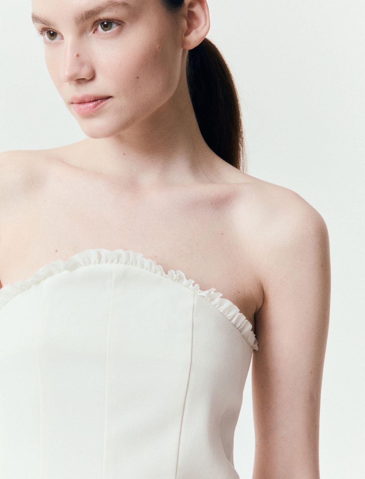 Mini-ruffle bustier - IVORY - Marella - 5