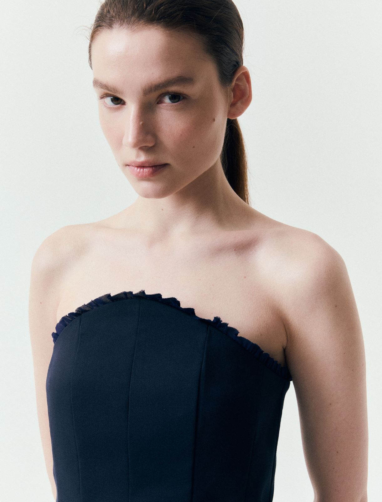 Bustier con mini rouche - NAVY - Marella - 5