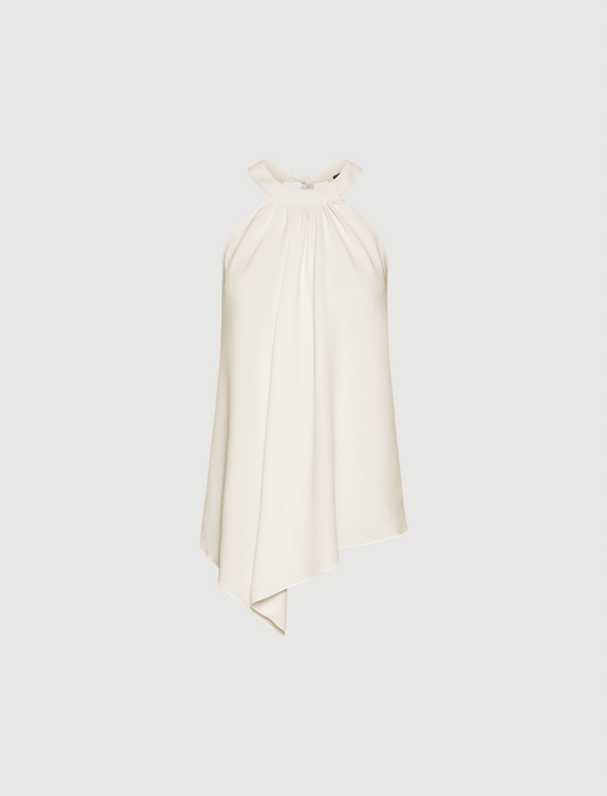 Asymmetric envers satin top - WOOL WHITE - Marella