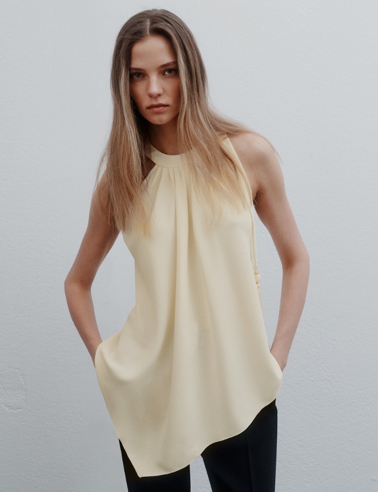 Asymmetric envers satin top - Marella